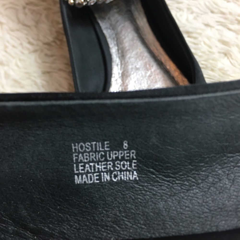 ZiGiny Hostile black flats faux diamond ankle band - Picture 13 of 13